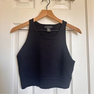 House of Harlow 1960 Black Ribbed Crop Top